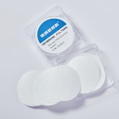 Kalite  Hydrophobic Polytetrafluoroethylene PTFE Membrane Disc Filter 0.45µm 25mm Dia Fabrika
